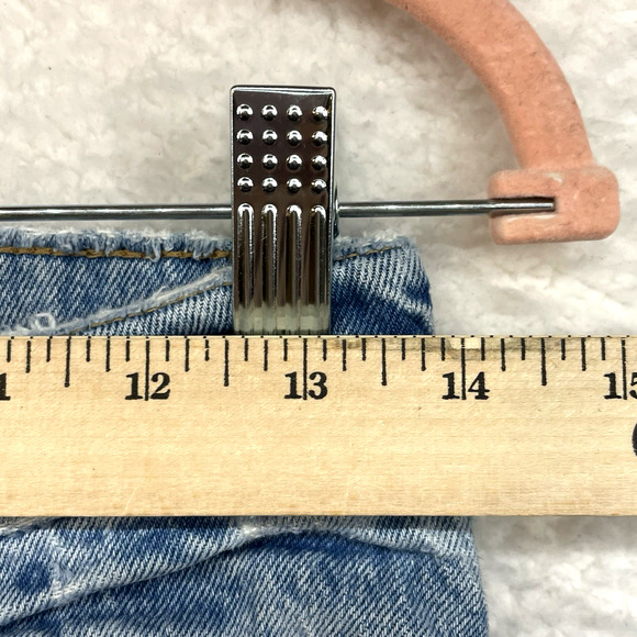 Abercrombie Fitch Jeans Womens 8 Long Blue 90s Straight Ultra High Rise Thrashed - Picture 10 of 13